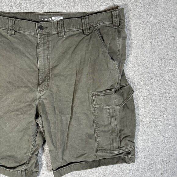 Carhartt Rugged Flex Cargo Shorts Men’s Size 46 Fits 44 Olive Green Relaxed Fit - Picture 2 of 11